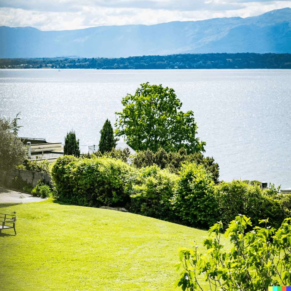 le floris jardin donnant sur lac