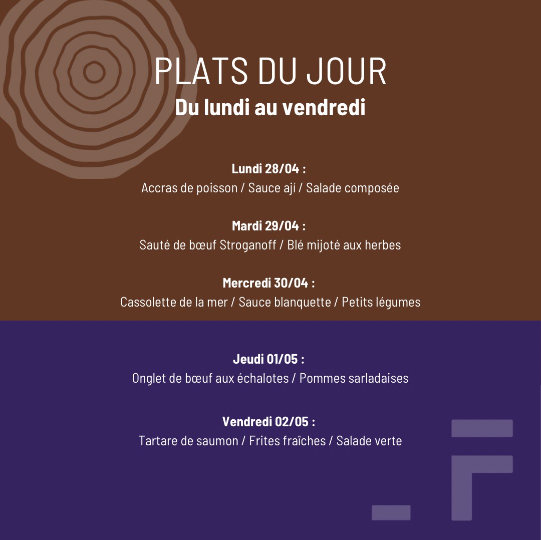 Plat du jour Semaine 5 - Pinte et Floris - Anières avril 2025 Plat du jour Semaine 5 - Pinte et Floris - Anières avril 2025