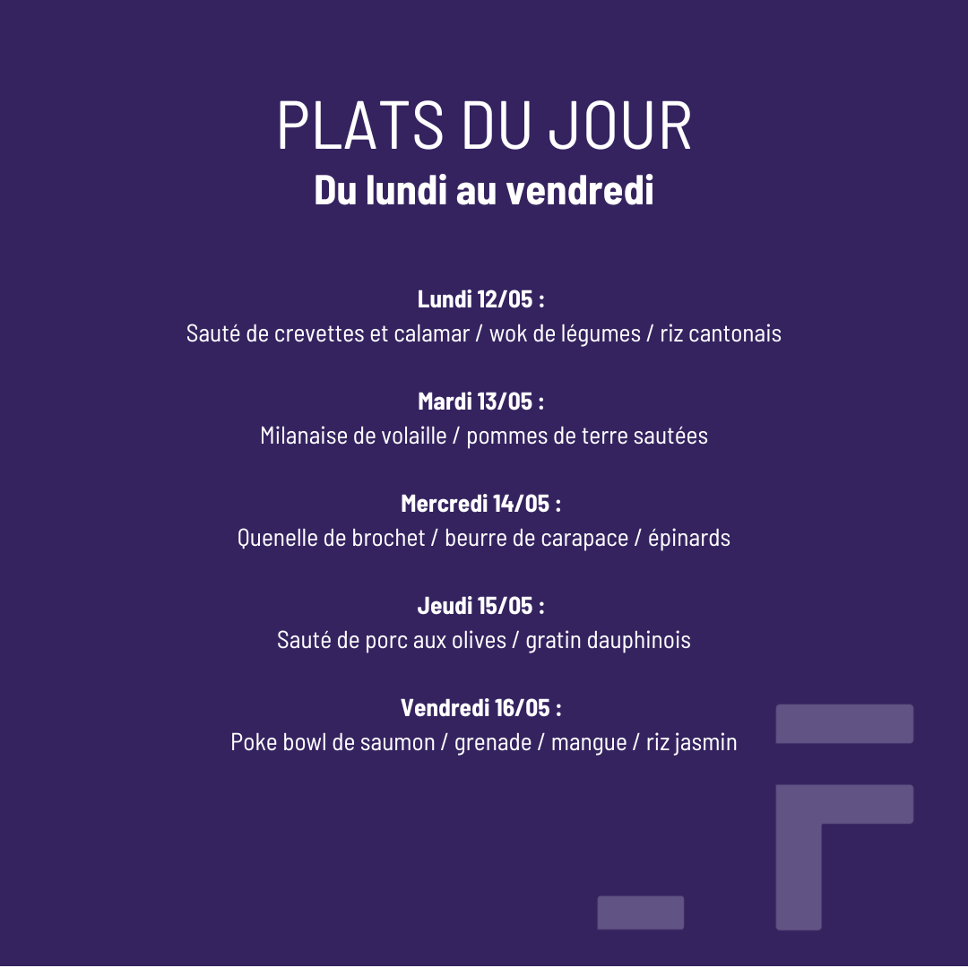 Plat du jour Semaine 2 - Pinte et Floris - Anières mai 2025 Plat du jour Semaine 2 - Pinte et Floris - Anières mai 2025
