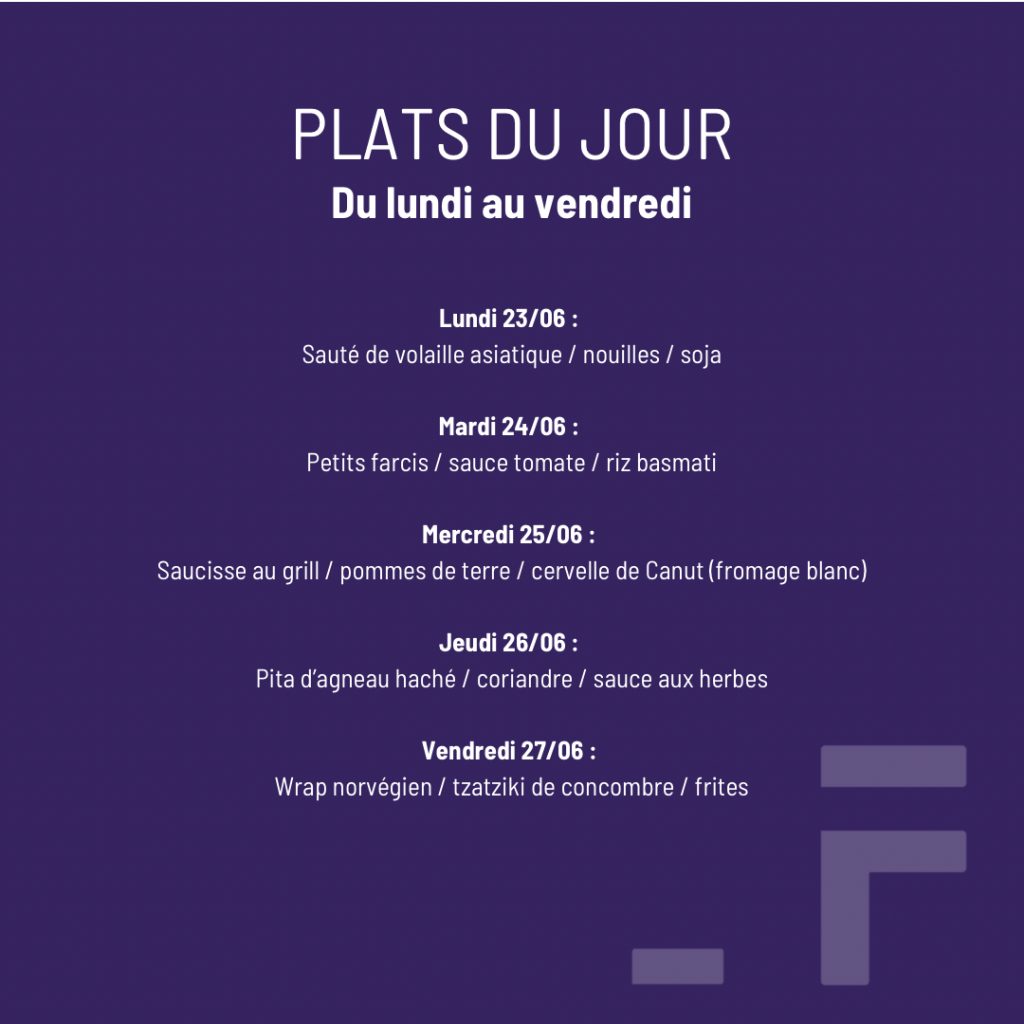 Plat du jour Semaine 4 - Pinte et Floris - Anières juin 2025