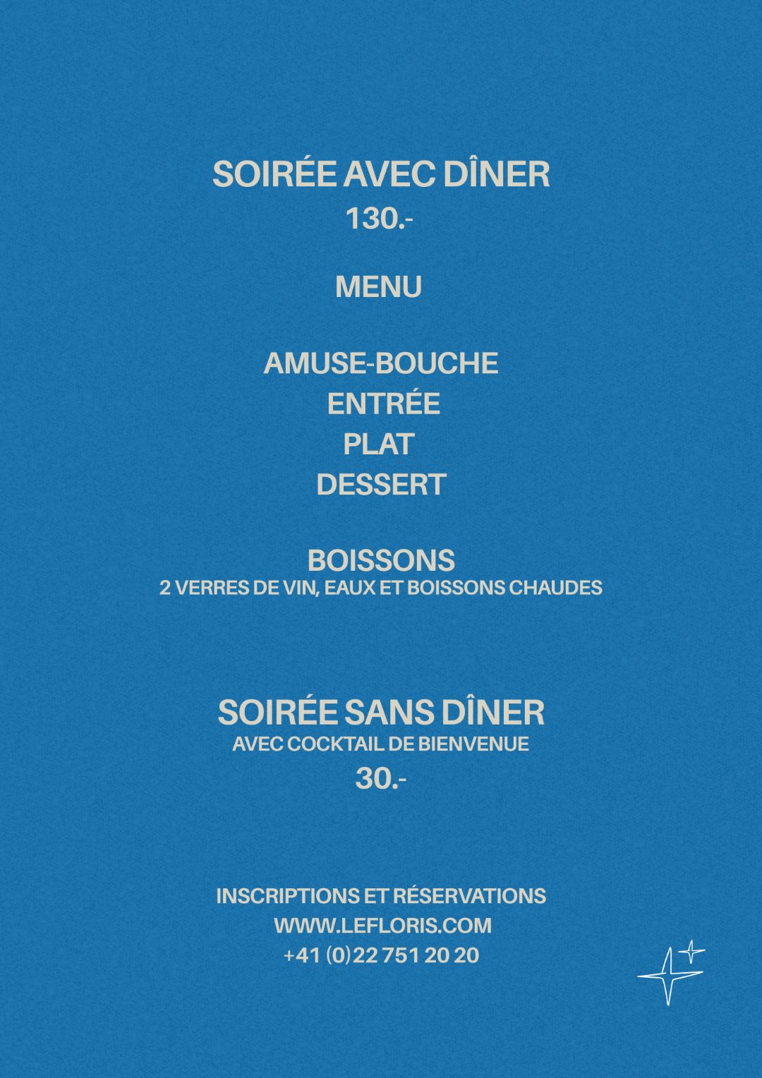 Menu Diner d'exception Genève novembre 2025 Leman - Floris